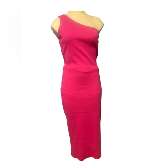 NWT Forever 21 Pink Bodycon Maxi Dress Spaghetti Strap - Picture 1 of 8